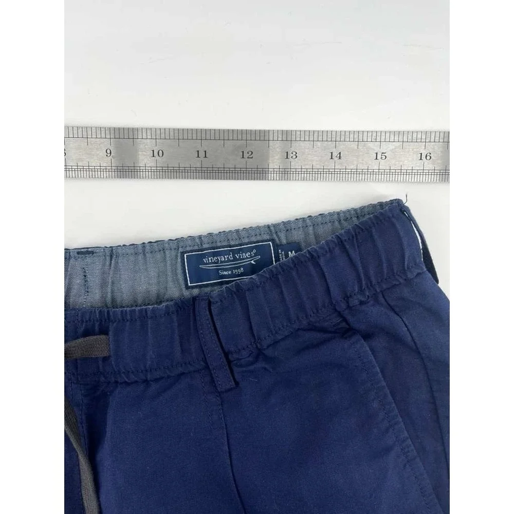 Vineyard Vines Pull On Pants Mens Sz M Blue Straight Drawstring Flat‎ Front